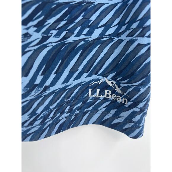 LL Bean Blue Pattern Crop Compression Leggings Small - Picture 3 of 4